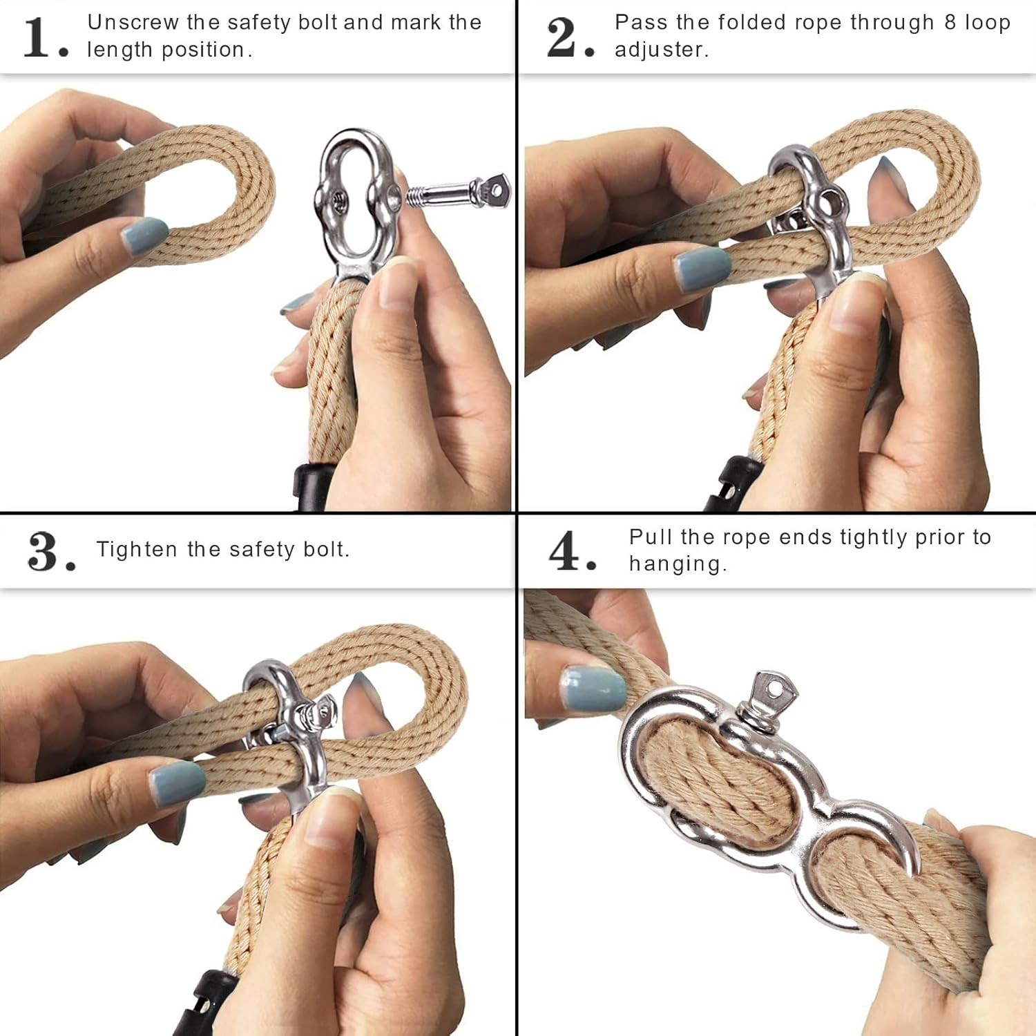 Adjustable Tree Swing Rope Kit – Polyester Straps for 1000 lbs Support