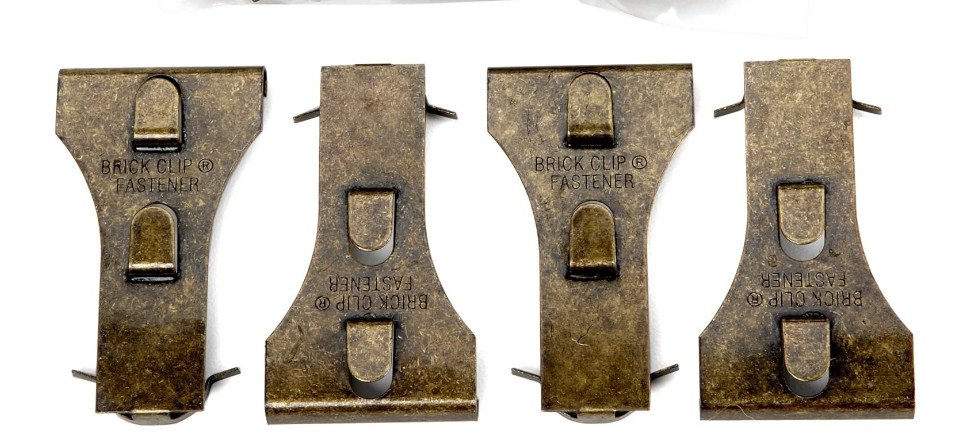 Brick Metal Wall Clip Fastener Hooks Holds 25 Pounds 4pk Made in USA