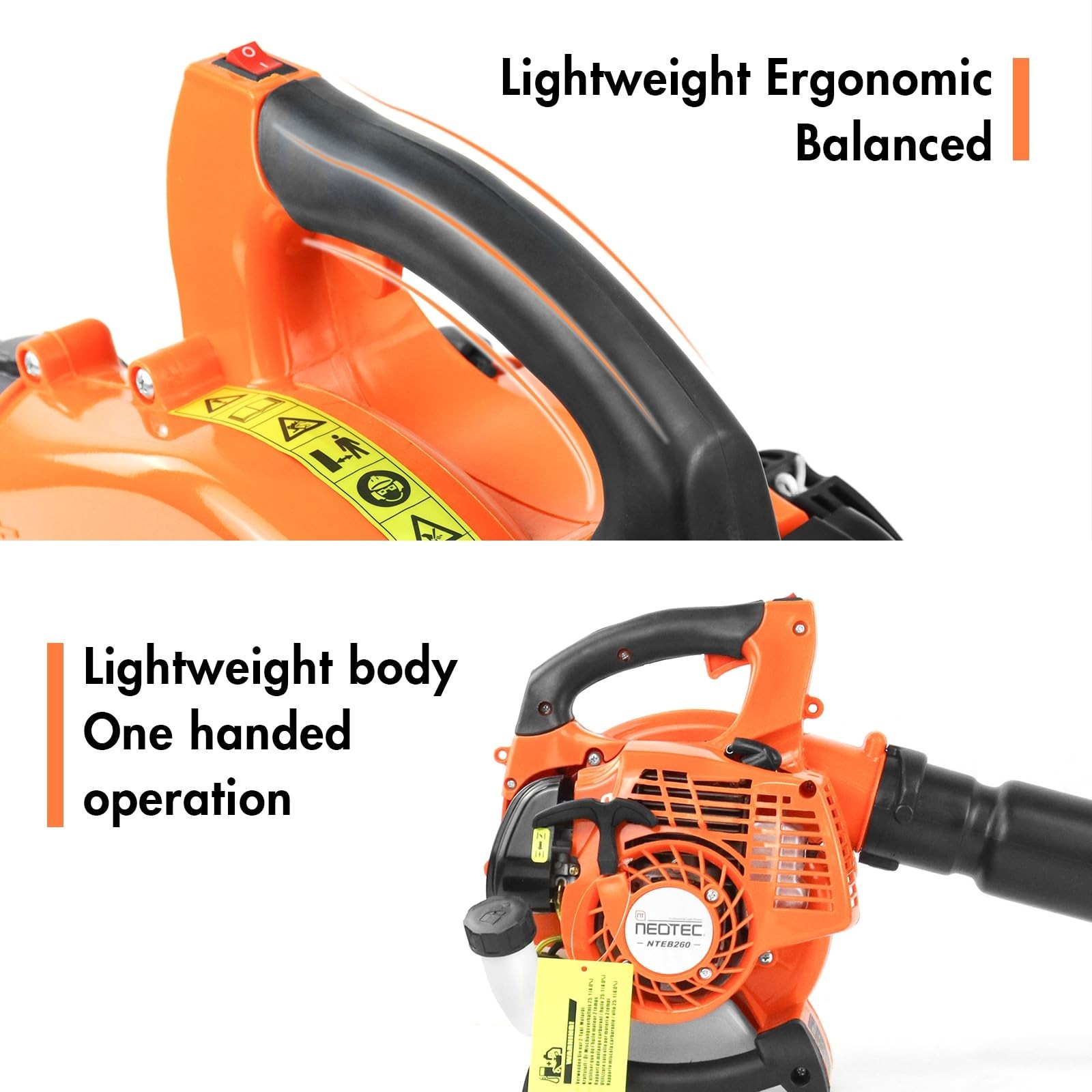 Powerful Handheld Leaf Blower Gas 2-Stroke Commercial Heavy Duty Blower 25.4CC