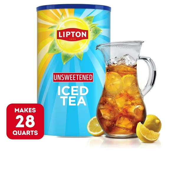 Lipton Unsweetened Black Tea Iced Tea Mix, 28 Quarts (Pack of 1) FREE FAST SHIP