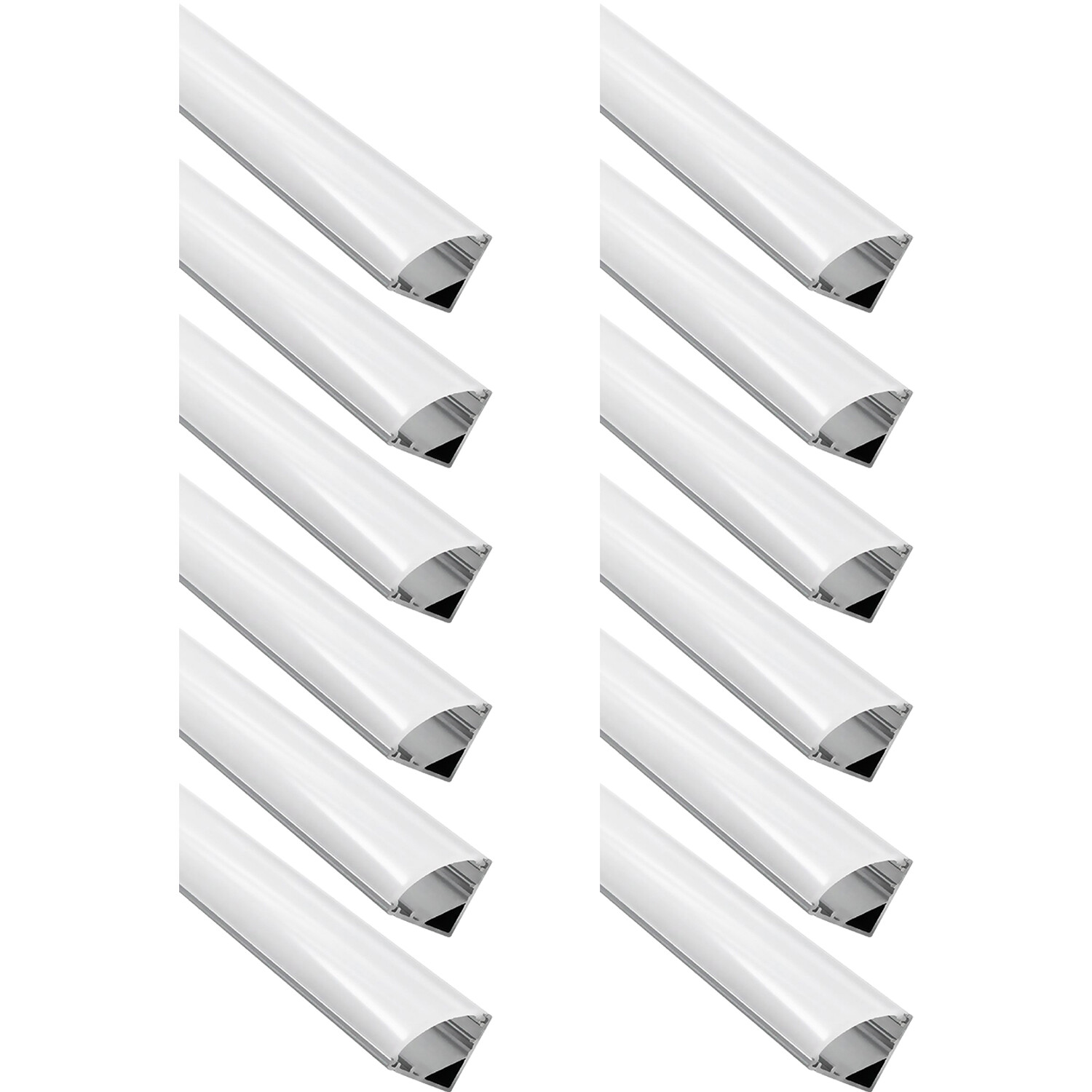 12-Pack 1M/3.3ft Aluminum Channel – LED Aluminum Extrusion for Led Strip Light