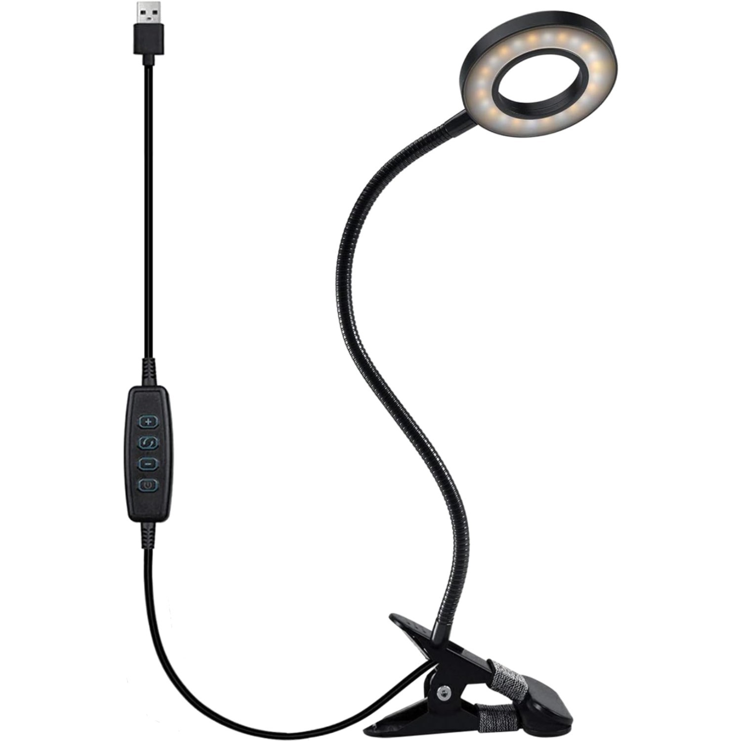 Clip Light Reading Lamp USB LED Clip-On Desk Light 48 LED Dimmable 3 Modes
