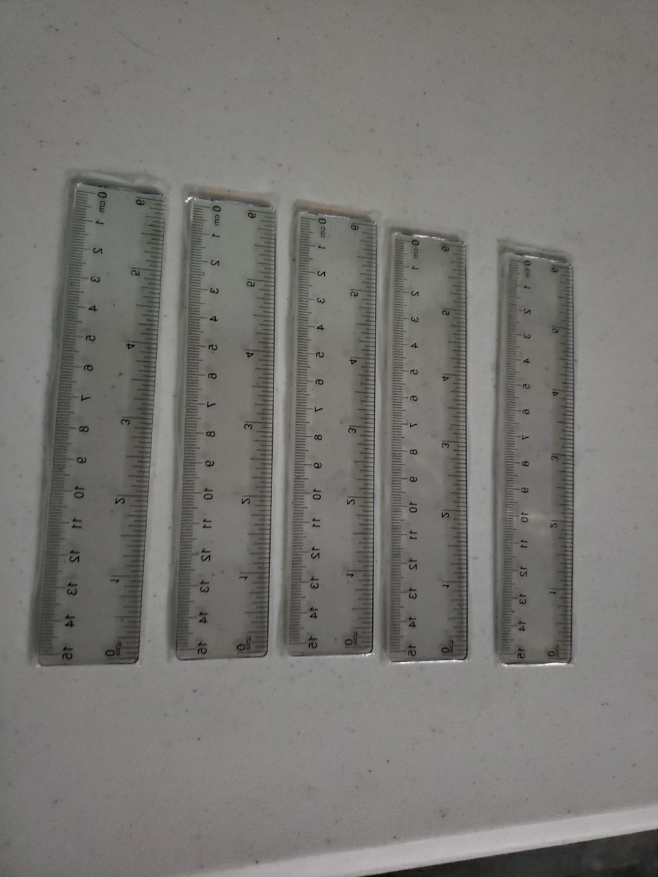 Lot Of 5 Small 6″ Rulers Clear Plastic Inches & Centimeters New School Work