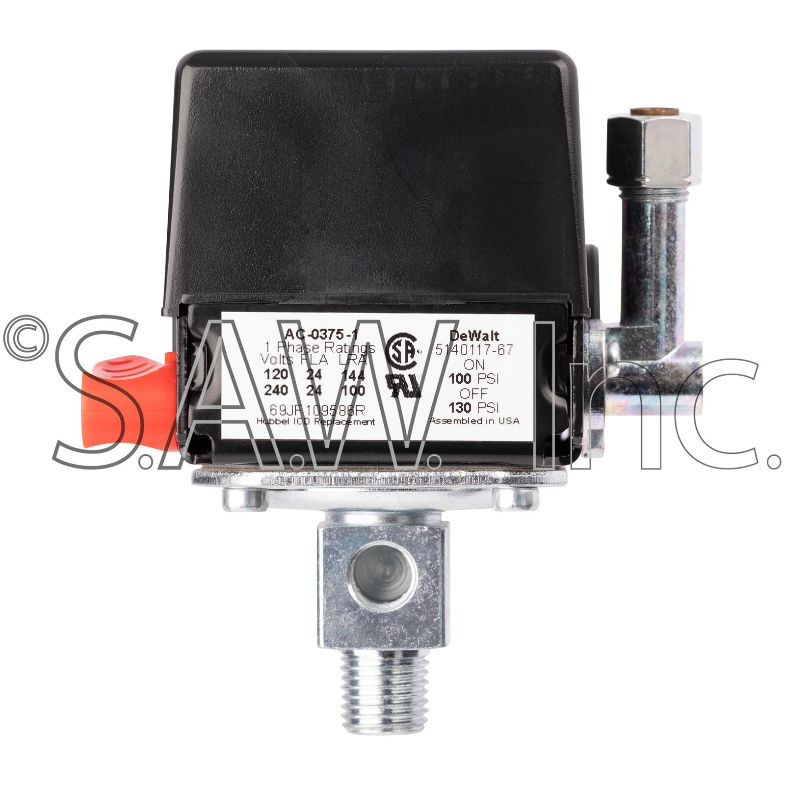 AC-0375 DeVilbiss/Craftsman 1/8″ NPT Special Port Pressure Switch 100/130 PSI