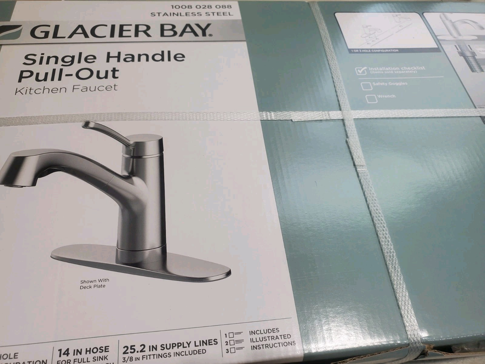 Glacier Bay Single Handle Pull Out Sprayer Kitchen Faucet Stainless Steel