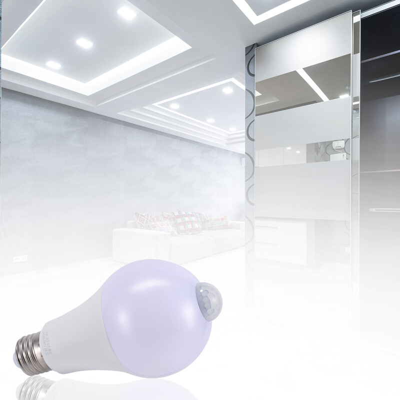 Motion Sensor Light Bulbs Front Door Porch Garage 90W Equivalent Detector Bulb
