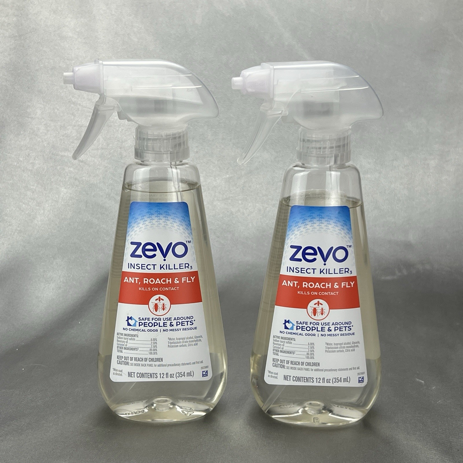 Zevo Insect Killer Spray Ant, Roach & Fly 12 fl oz 2 Pack Safe For People & Pets