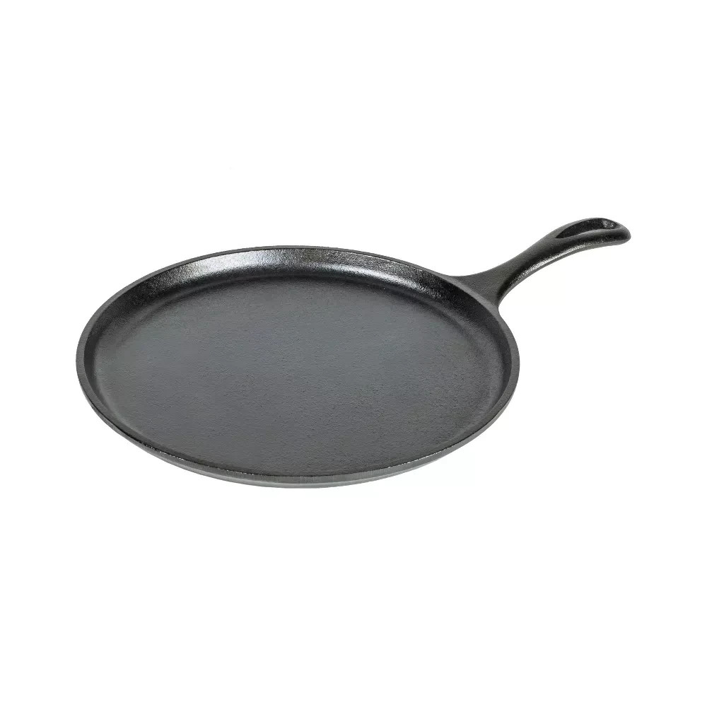 Lodge 10.5″ Cast Iron Griddle: Preseasoned Nonstick Crepe Pan, Smooth Surface &