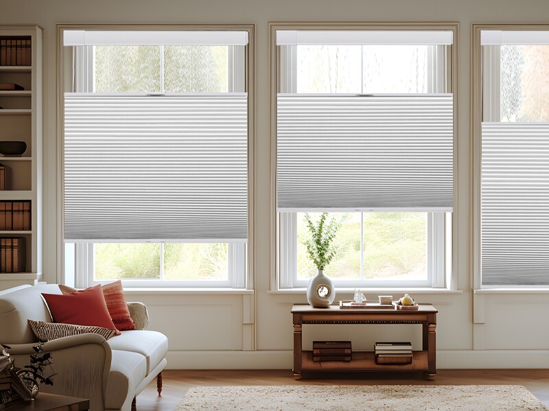 No Drill DIY Easy Installation Blackout White 1″ Honeycomb Cellular Shade