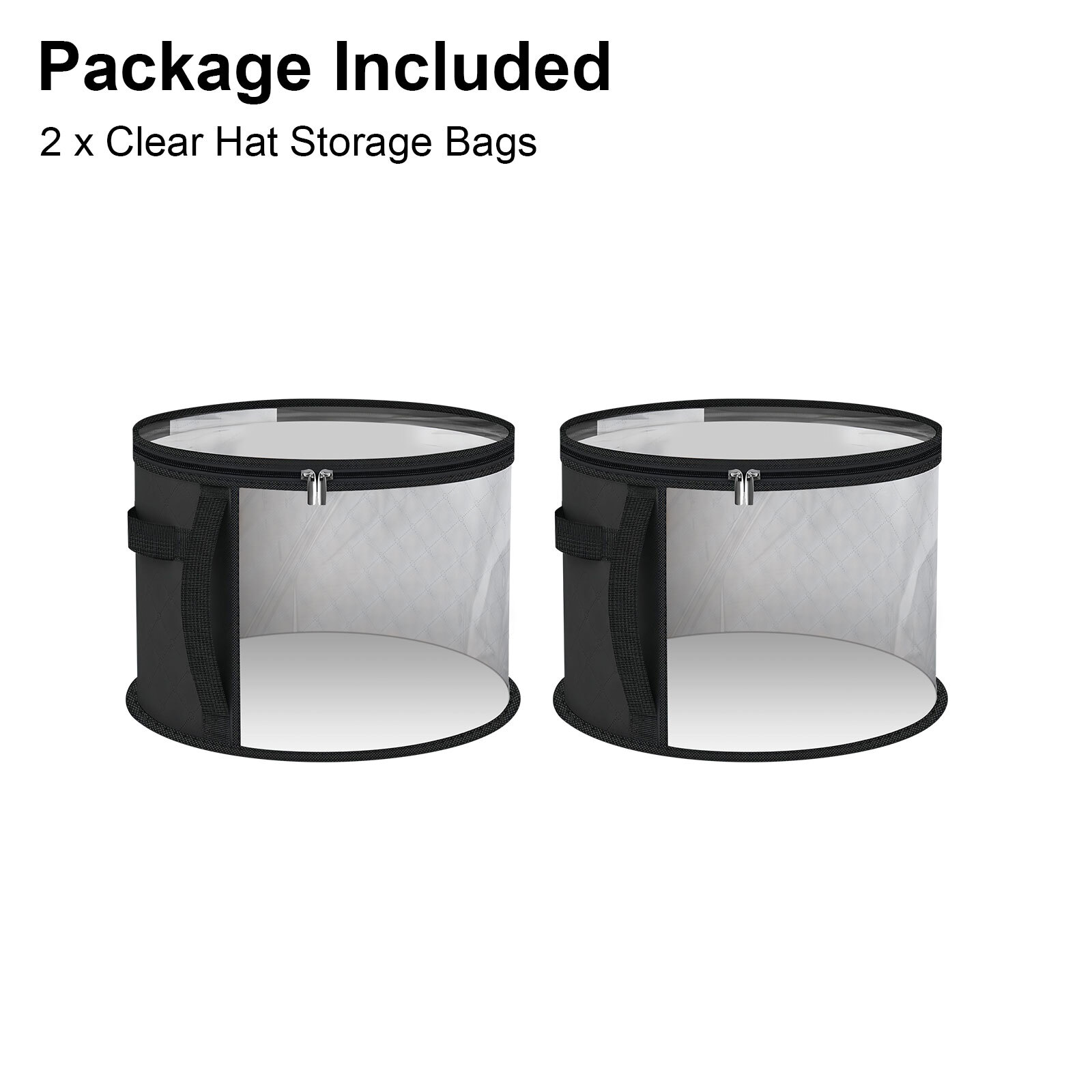 2pcs Hat Storage Box, Foldable Round Cowboy Hats Organizer Carrier Case Holder