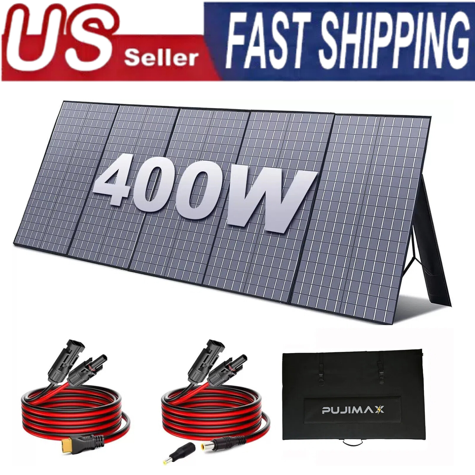 PUJIMAX Portable Foldable Solar Panel Kit 400 Watt For Generator Power Station