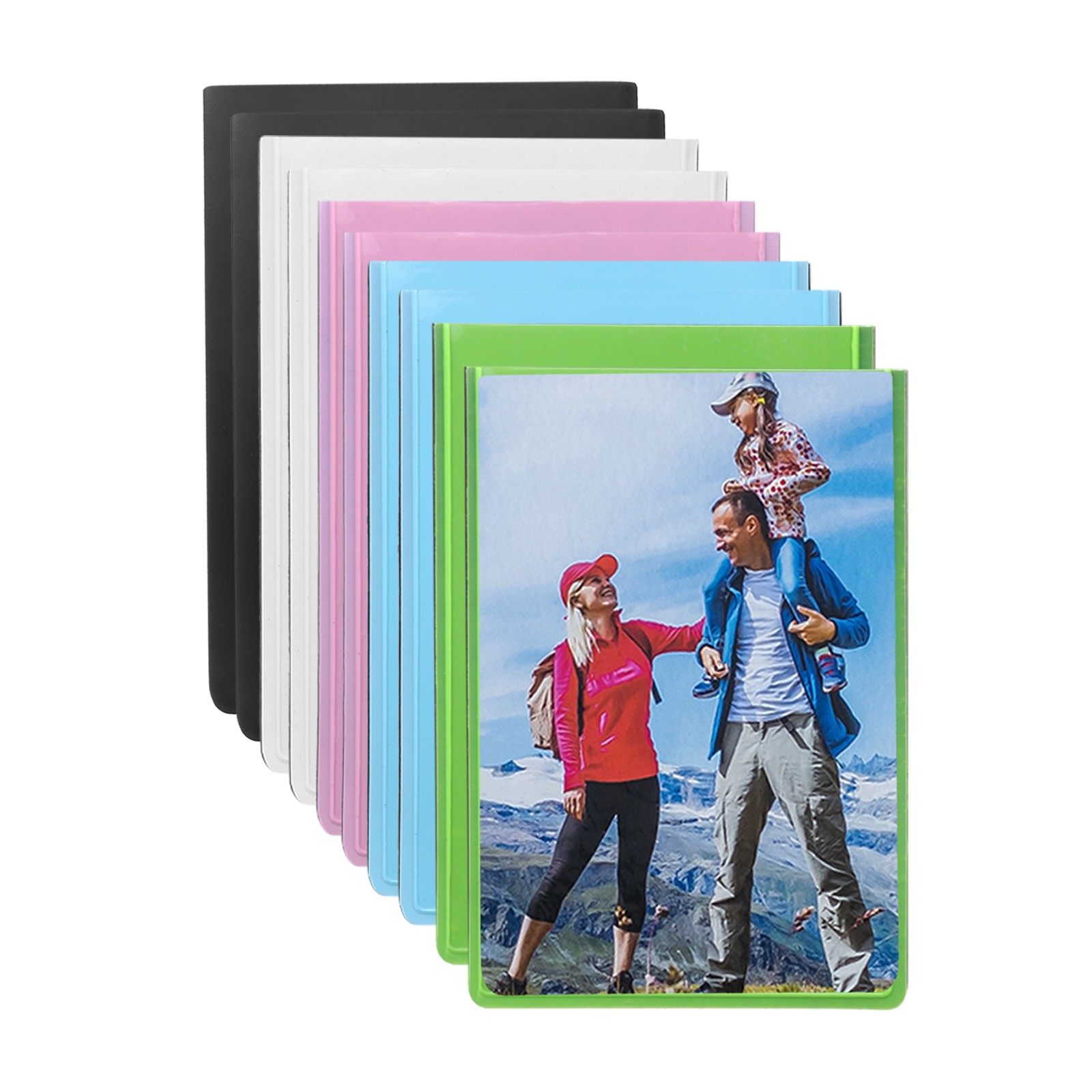 10 Pack 2.5 x 3.5 Inch Magnetic Picture Frames for Refrigerator Multicolored