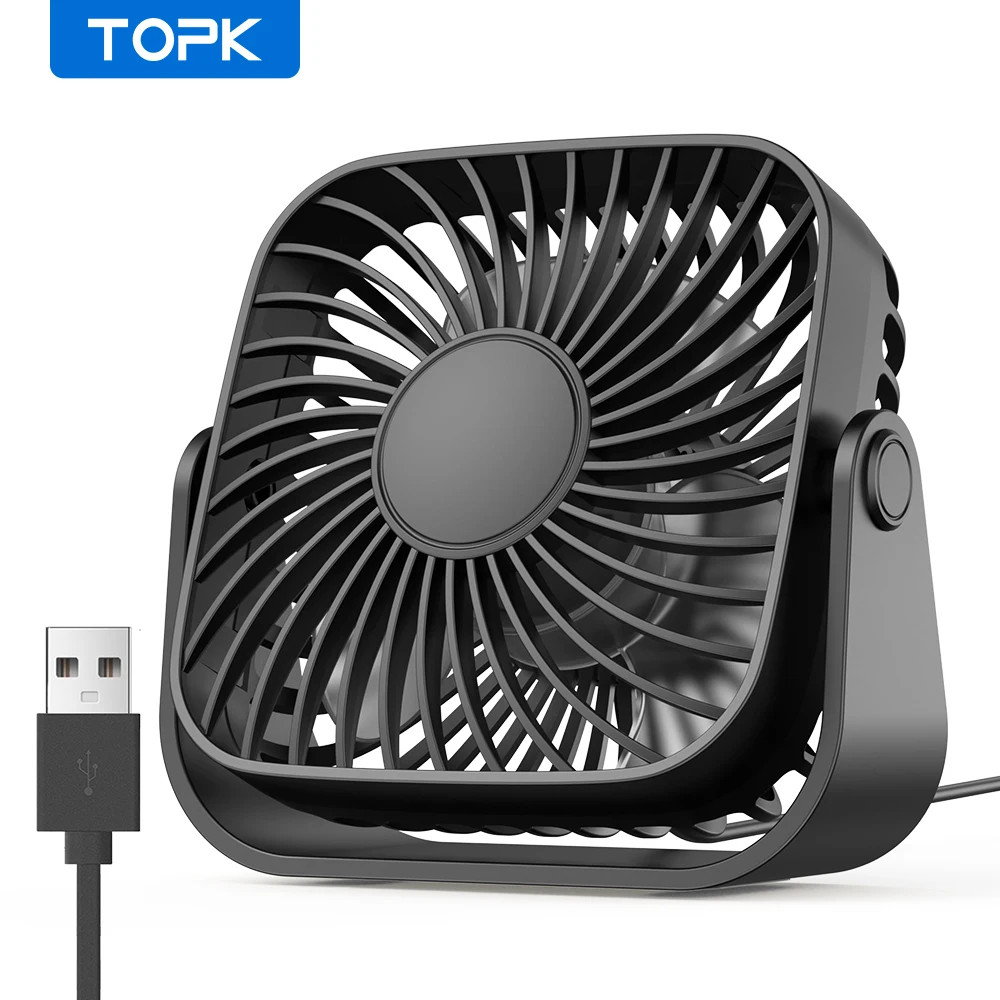 4″ USB Mini Portable Desk Fan Table 3 Speeds 360 Quiet Operation Air Circulator