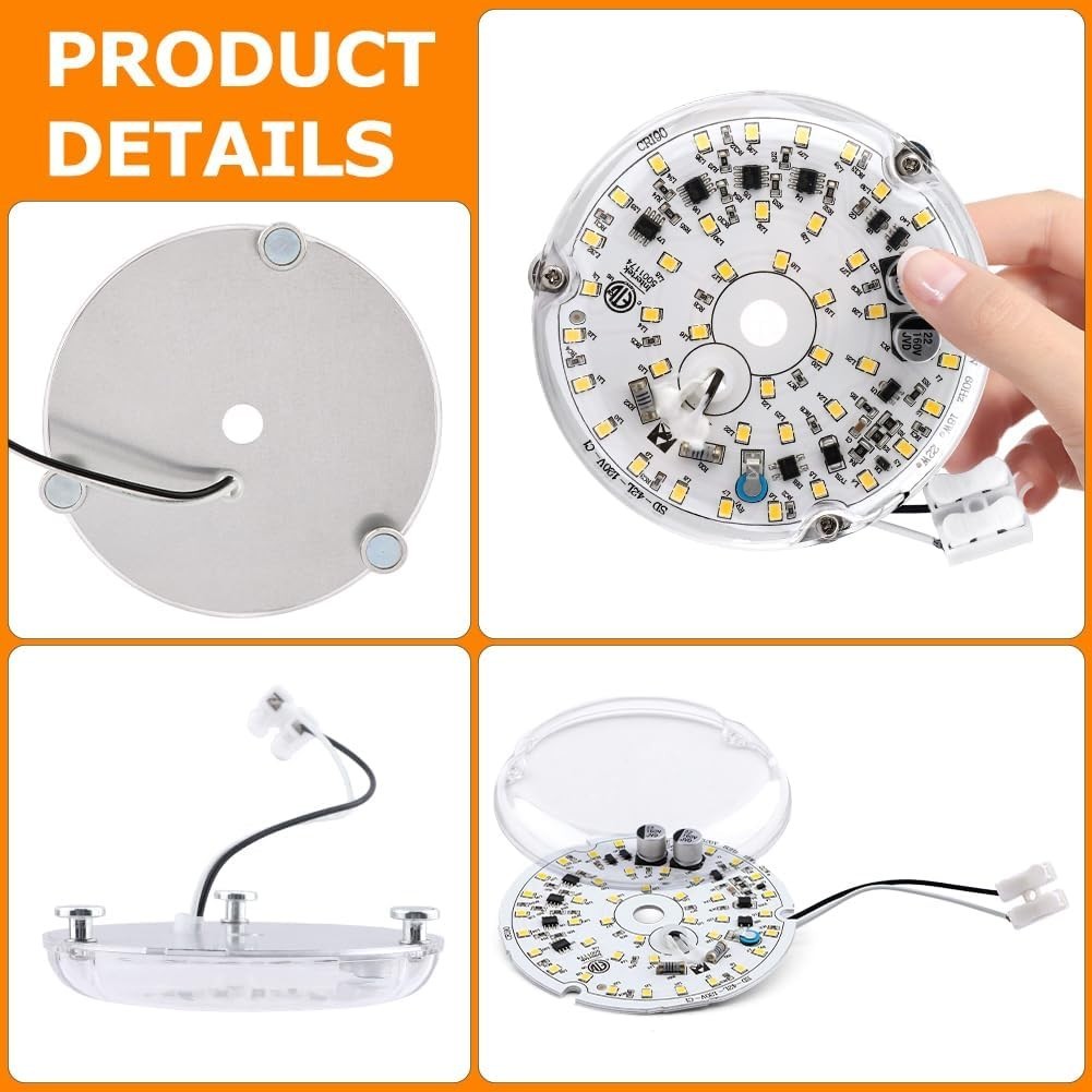 4 Inch Ceiling Fan LED Light Replacement 6000K 18W LED Retrofit Kit Dimmable