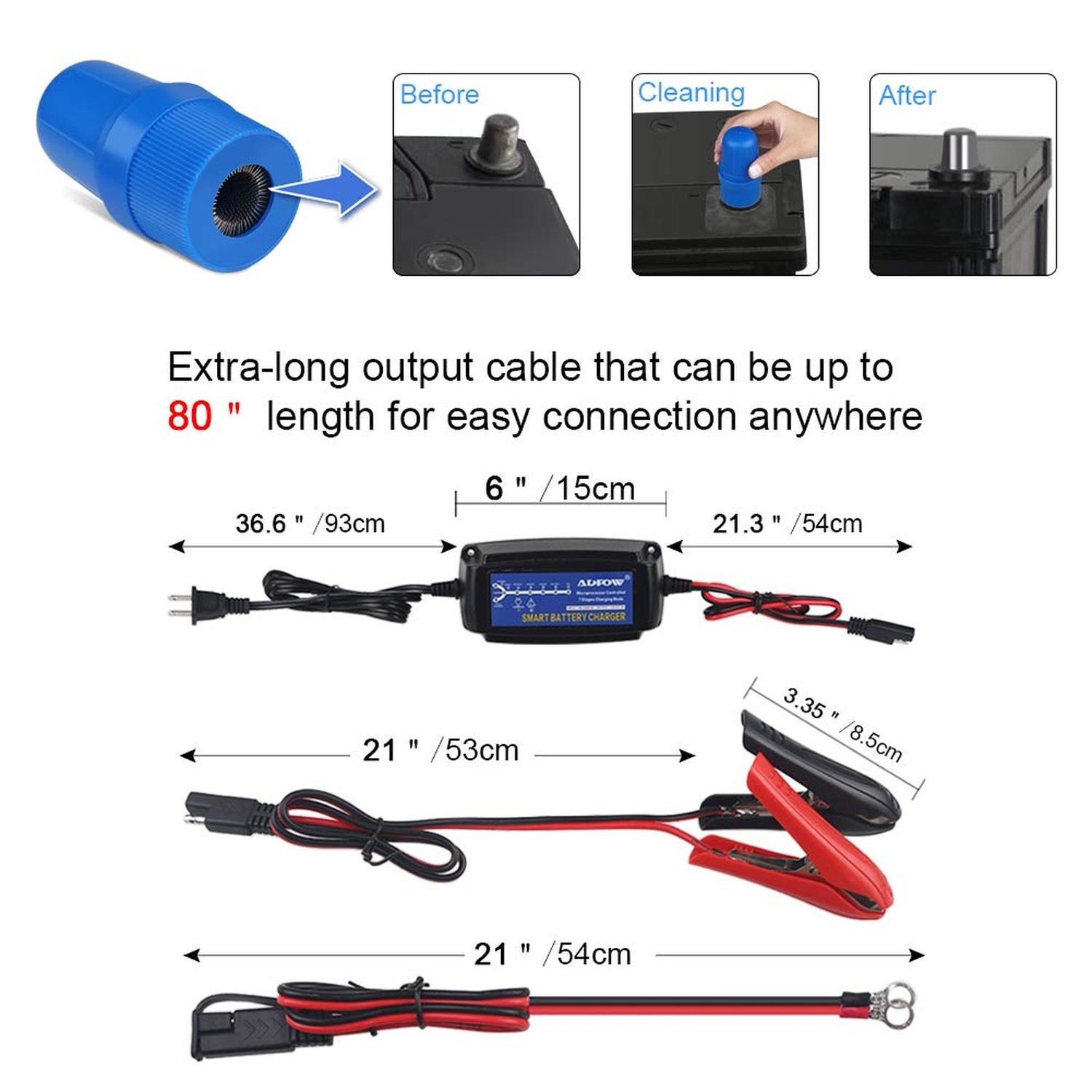 5A 12V Automatic Smart Battery Charger Automotive Maintainer 7-Stages Trickle…
