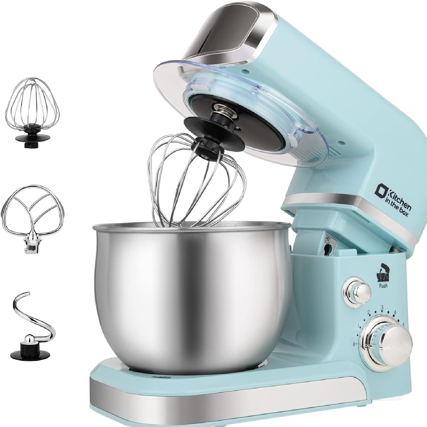 Kitchen in the box Stand Mixer,3.2Qt Small Electric Food Mixer,6 blue