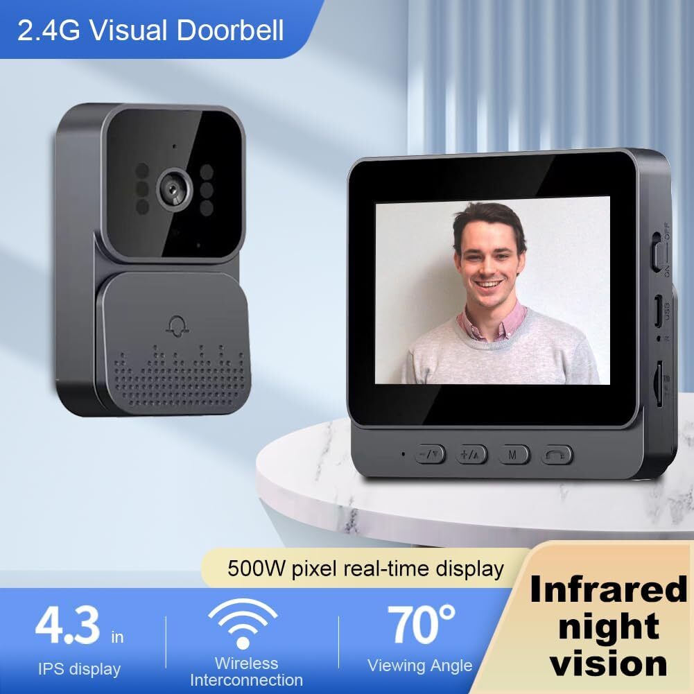 4.3inch IPS Screen Intercom Smart Doorbell Video Security Camera Door Bell Chime