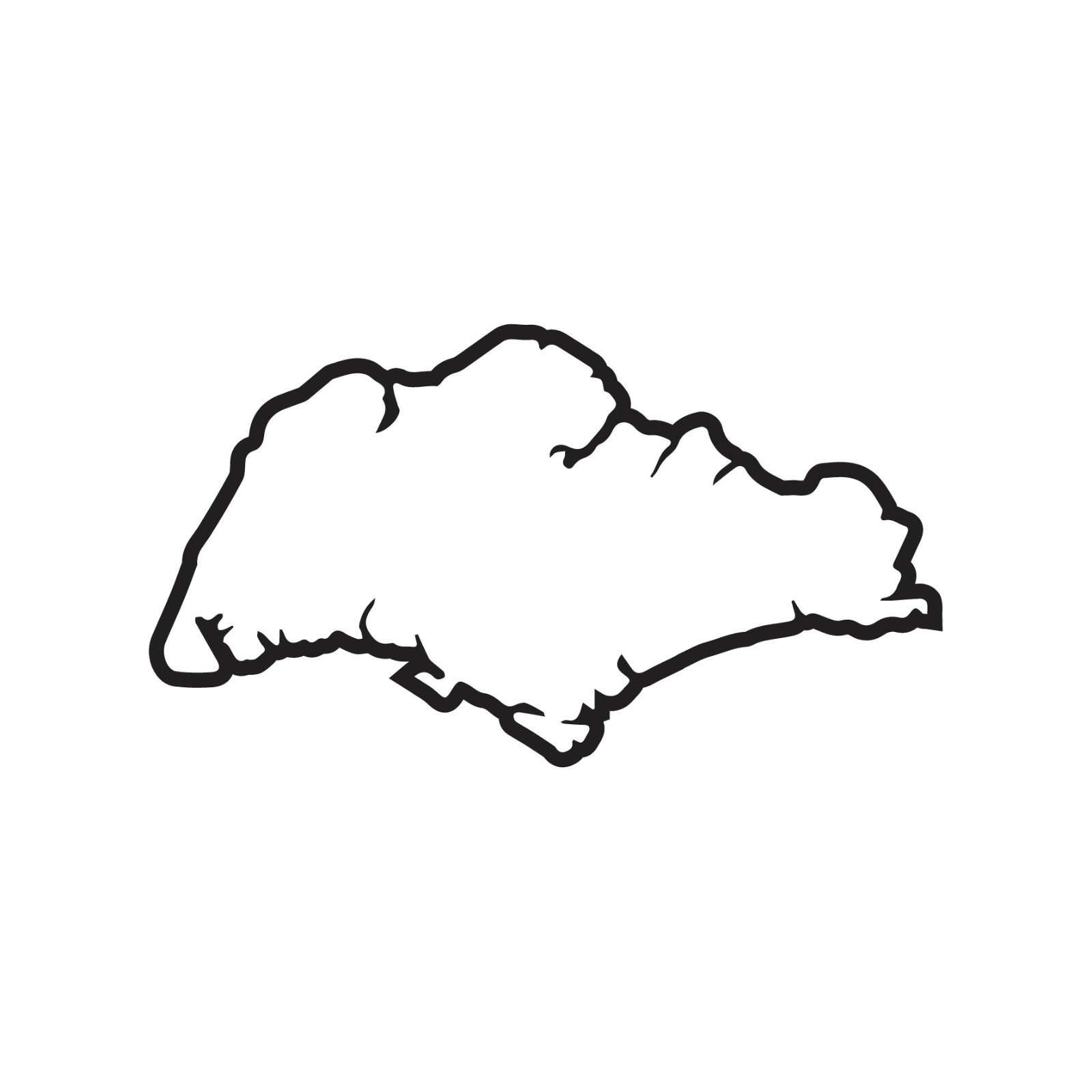Singapore Outline Vinyl Decal Hollow Center Singaporean Country Sticker