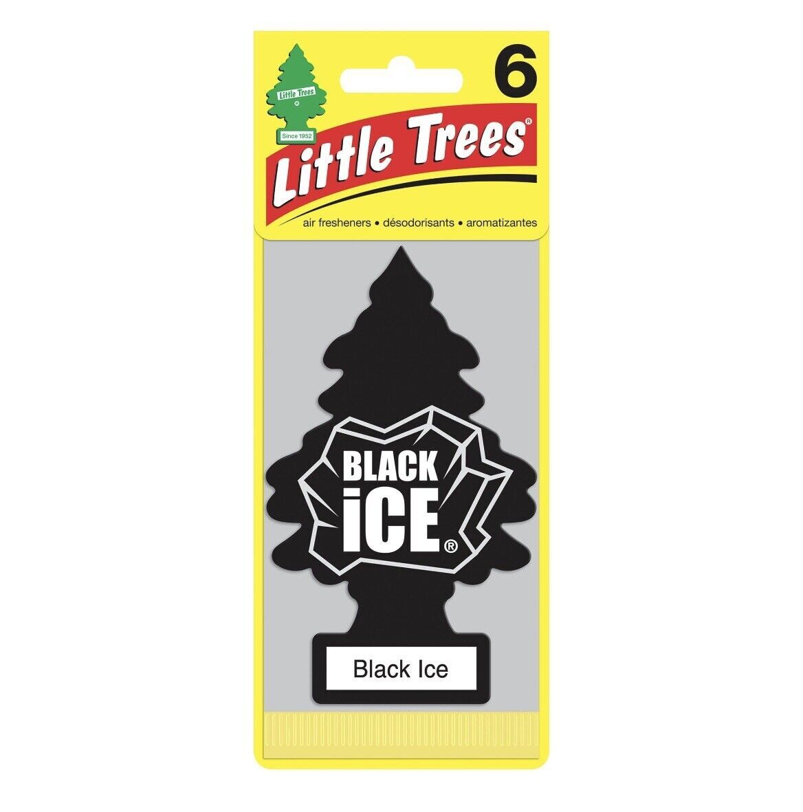 Little Trees 60155 Black Ice Hanging Air Freshener for Car & Home 6 Pack!