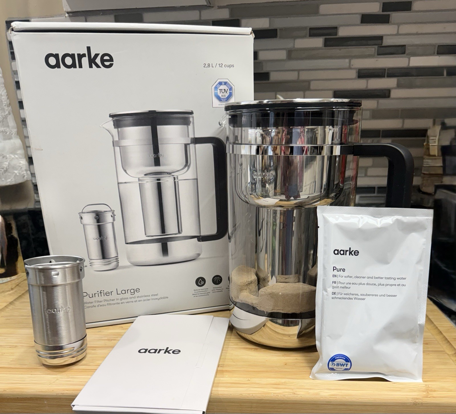 Aarke Glass Water Purifier Large Brand New! Read