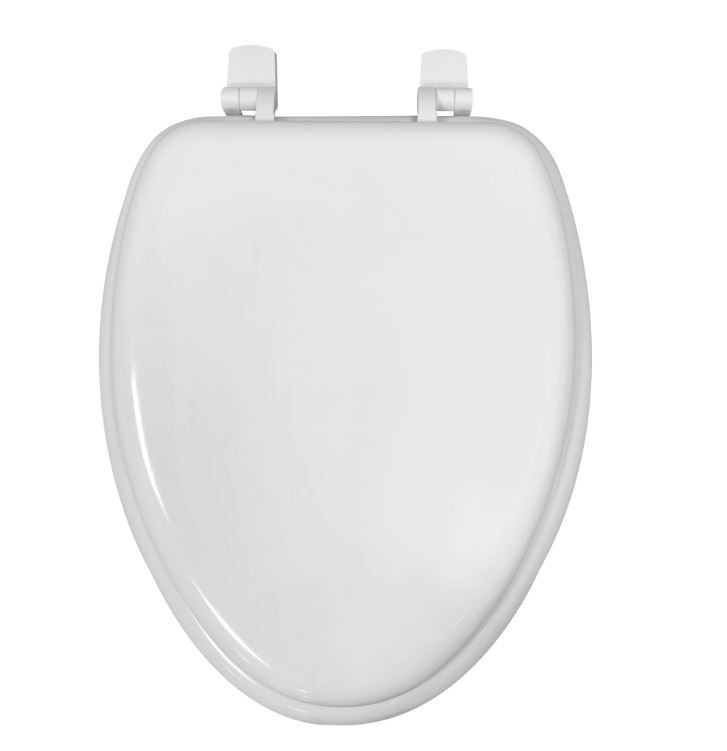 White Elongated Toilet Seat Durable Bathroom Replacement Easy Install