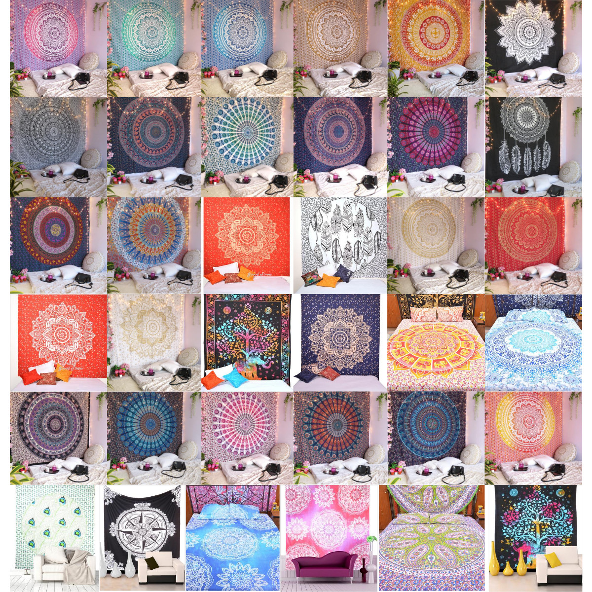 Tapestry Mandala Wall Hanging Home Decor Blanket Hippie Bohemian Queen Bedspread