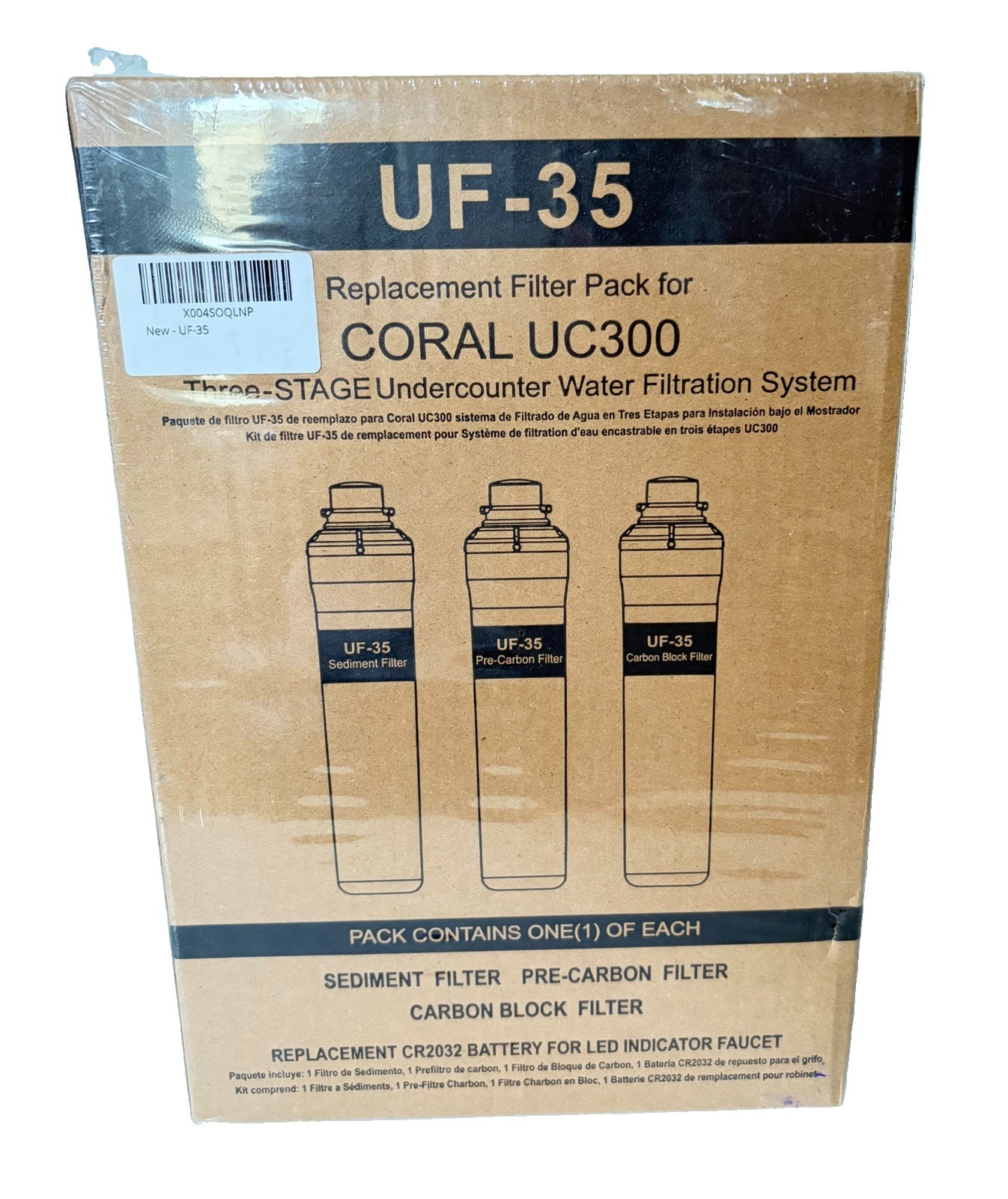 UF-35 Replacement Filter Pack for Coral UC300, Three-Stage Filtration System NEW