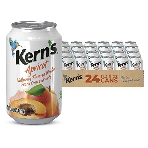 Kerns Apricot Nectar 11.3 Fl Oz 24 Non-GMO Cans Refreshing Drink Package