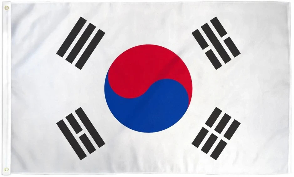 South Korea 3x5ft Poly Flag International People of Han Country Flag South Korea