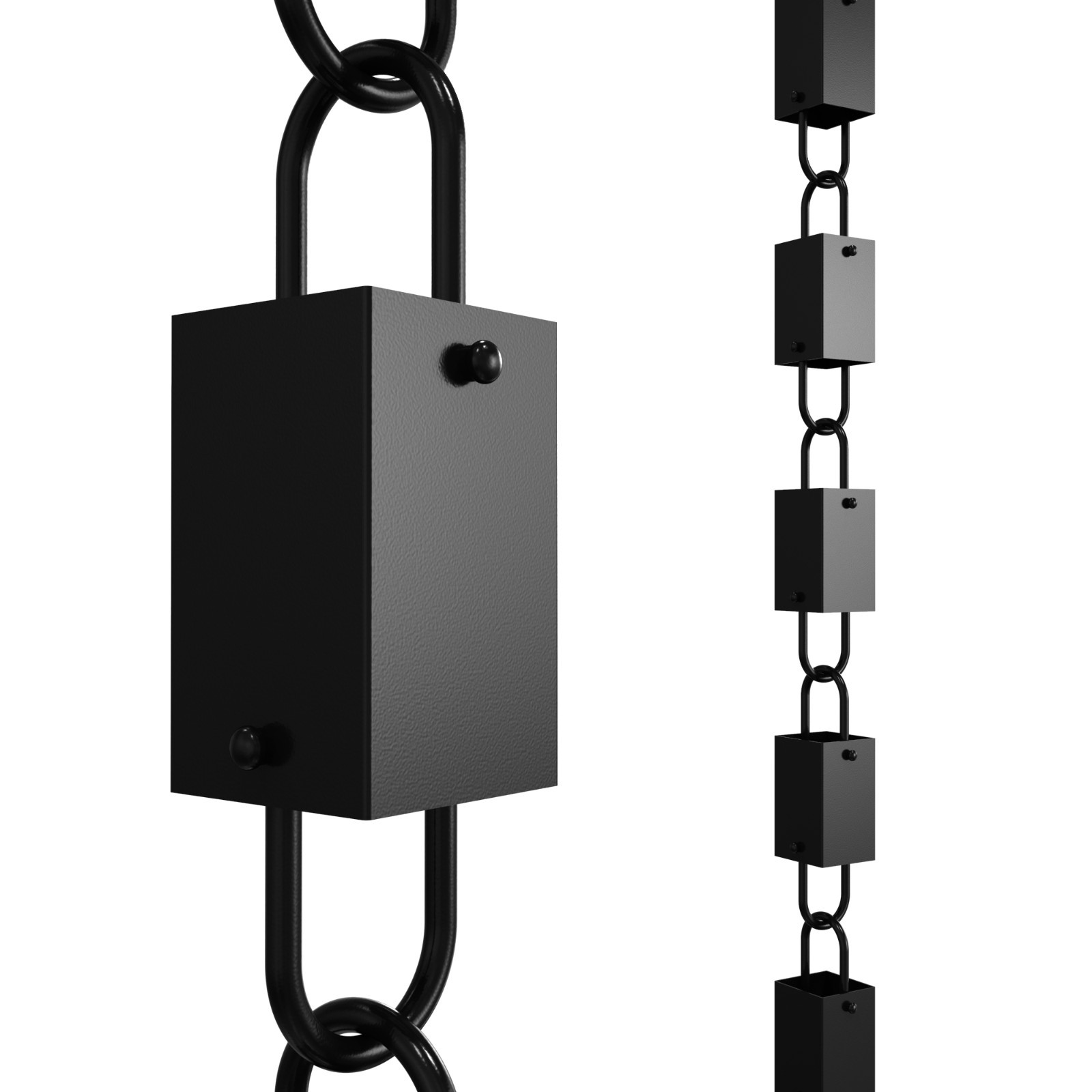 Rain Chains Direct Square Link Rain Chain 8.5ft Black Aluminum – Open Box (New)