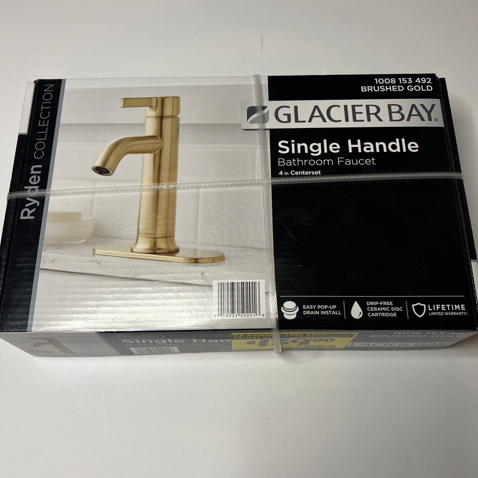 (3 Available) Glacier Bay Ryden Single-Handle Bathroom Faucet in Brushed Gold