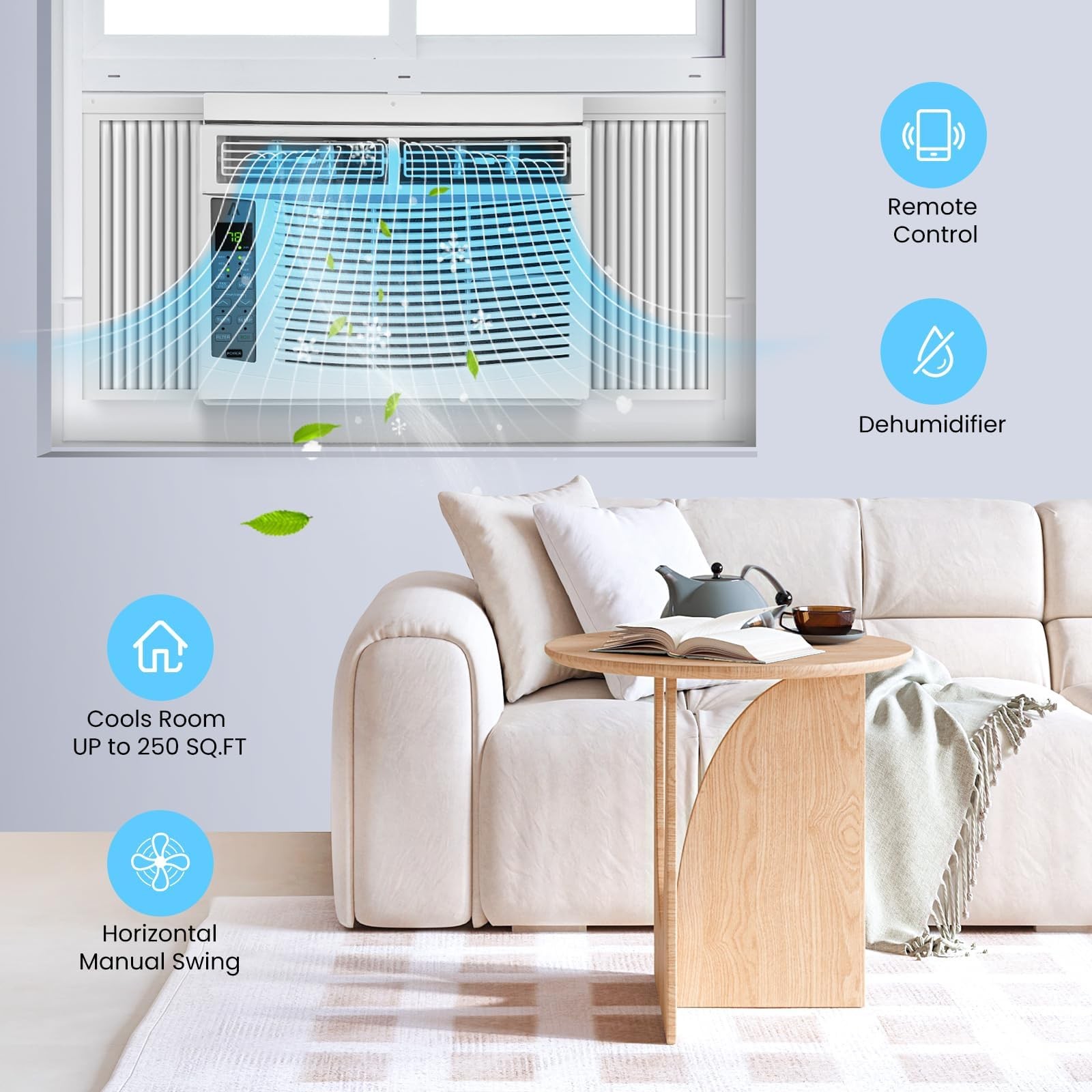 🔴6000 BTU Window Air Conditioner for Rooms Up to 350 Sq Ft Quiet Operation 115V