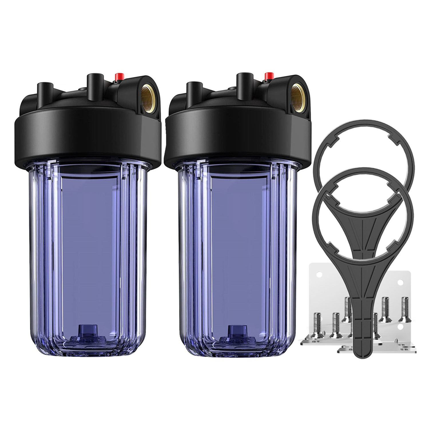 SimPure 2 Pack 10 Inch Whole House Water Filter Housing Fit 4.5″ x 10″ Cartridge