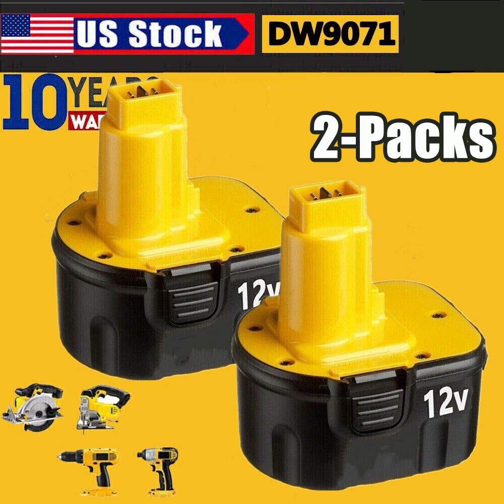2 Pack 12 Volt Replace For DEWALT DC9071 12V Battery DW9071 DW9072 DC9740 DW940