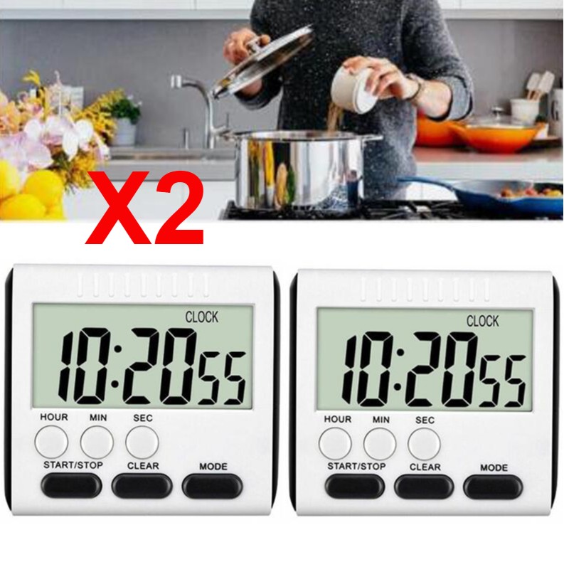Large LCD Digital Kitchen Cooking Timer Count Down Up Clock Loud Alarm Magnetic