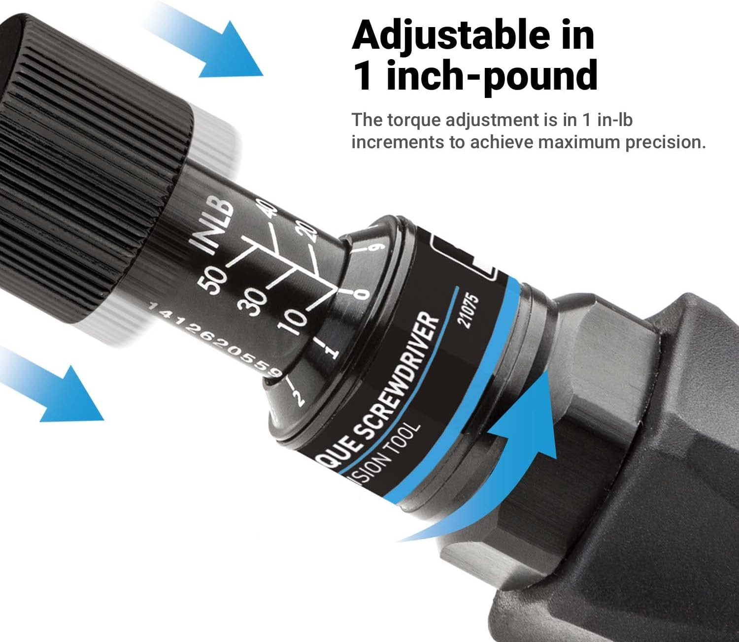 CP21075 Certified Limiting Torque Screwdriver Set, Small, Black, 10-50 In-Lbs /