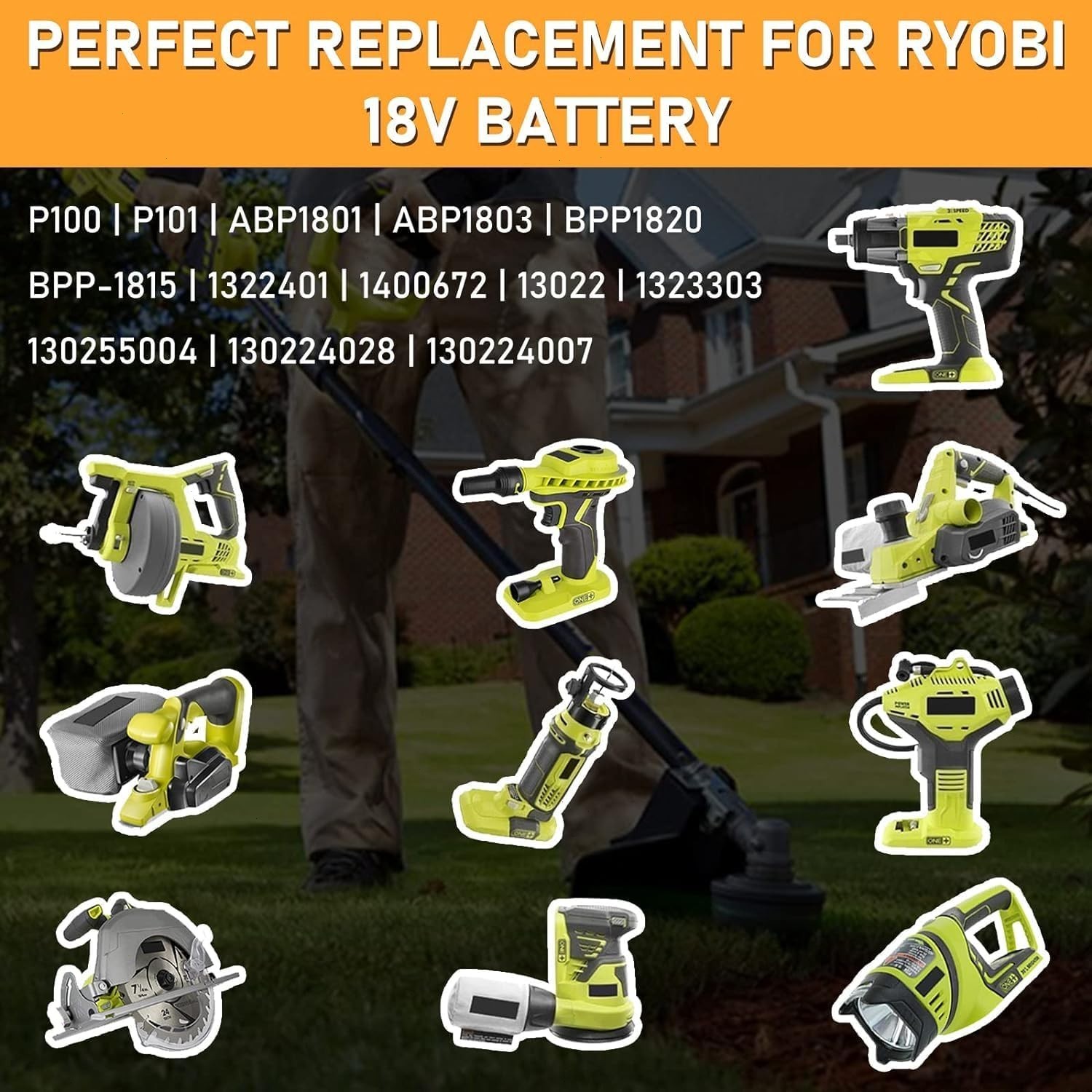 2Pack 3.6Ah Replace For Ryobi 18V one PLUS Battery P100 13022 ABP1801 P101 P107