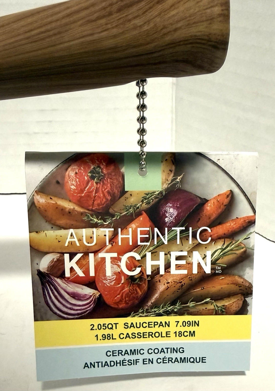 Authentic kitchen Collection 2.05 qt-7.09 In Saucepan Glass lid Tan/Speckle New