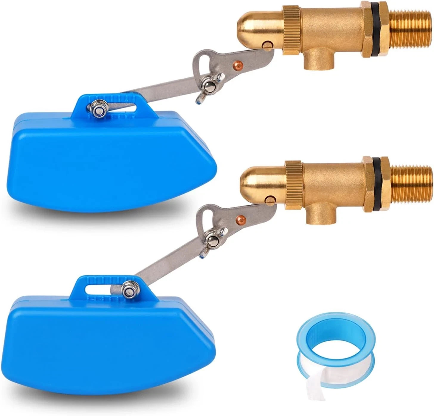 2 Pack Brass Float Valve 1/2 Inch, Livestock Water Tank Float Valve Switch Brass