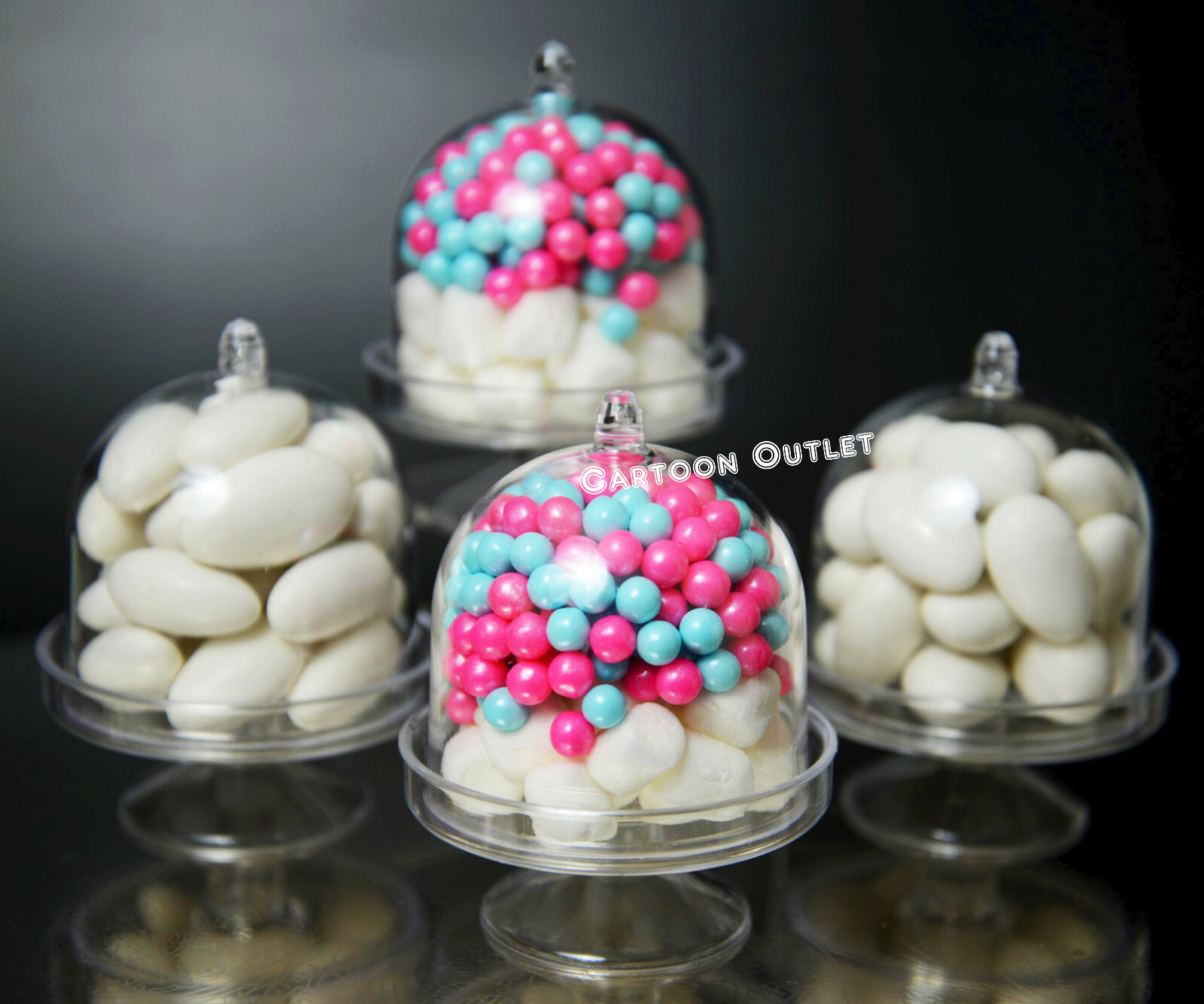 12 PCS PLASTIC FILLABLE CANDY CONTAINERS PARTY FAVORS QUINCEAñERA RECUERDOS BODA