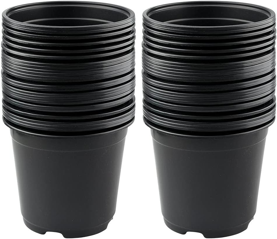 60 Pcs 1 Gallon Plant Nursery Pots,Plastic Pots with Drainage Holes,Garden Flowe