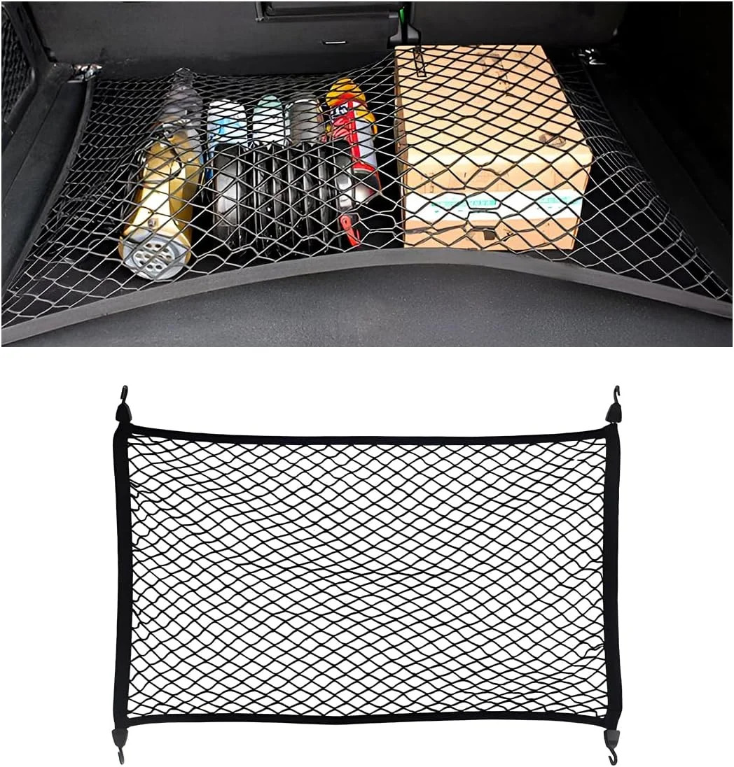 Elastic Cargo Net for SUV, 31.5 × 23.6 inch Stretchable Mesh Trunk Bed Net with