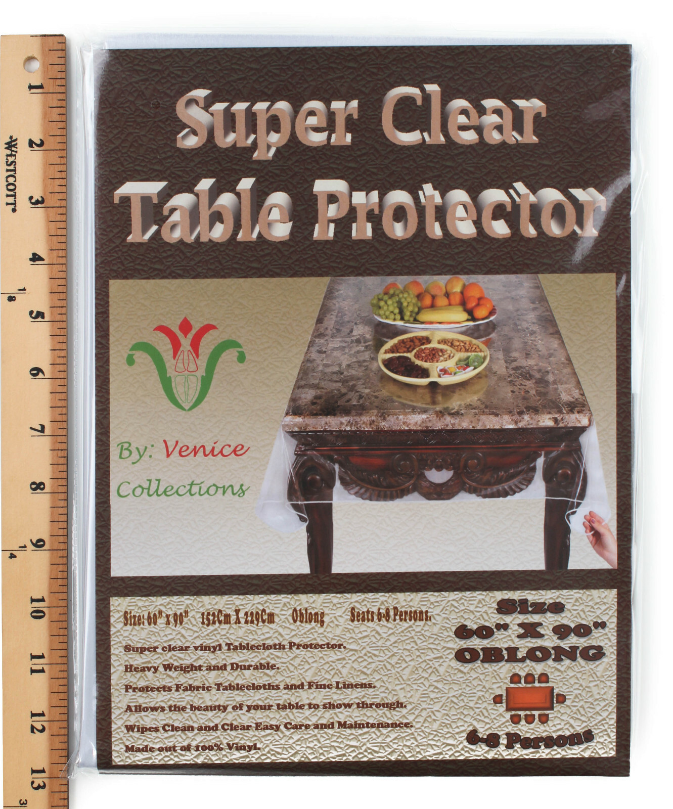 Super Clear Extra Heavy Duty, Durable 100% Vinyl Tablecloth protector & Cover