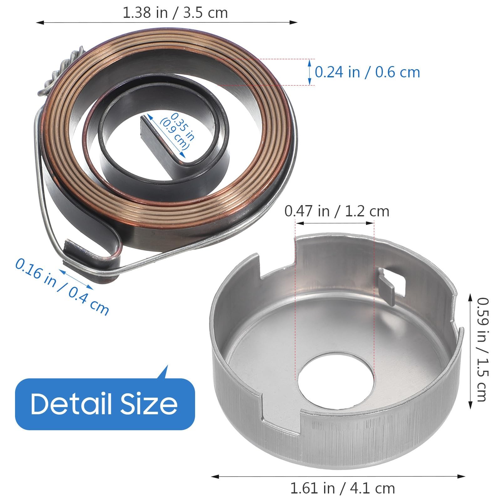 Abaodam Drill Press Return Spring Sleeve 1.61X1.61X0.59 Inch Quill Steel Coil…