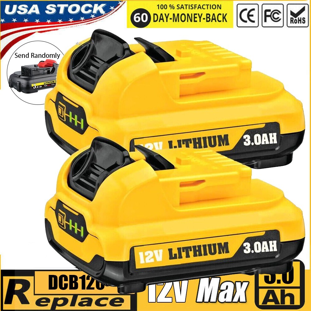 2Pack 3.0Ah 12Volt Max Lithium-ion Battery For Dewalt DCB127-2 DCB120 DCB121