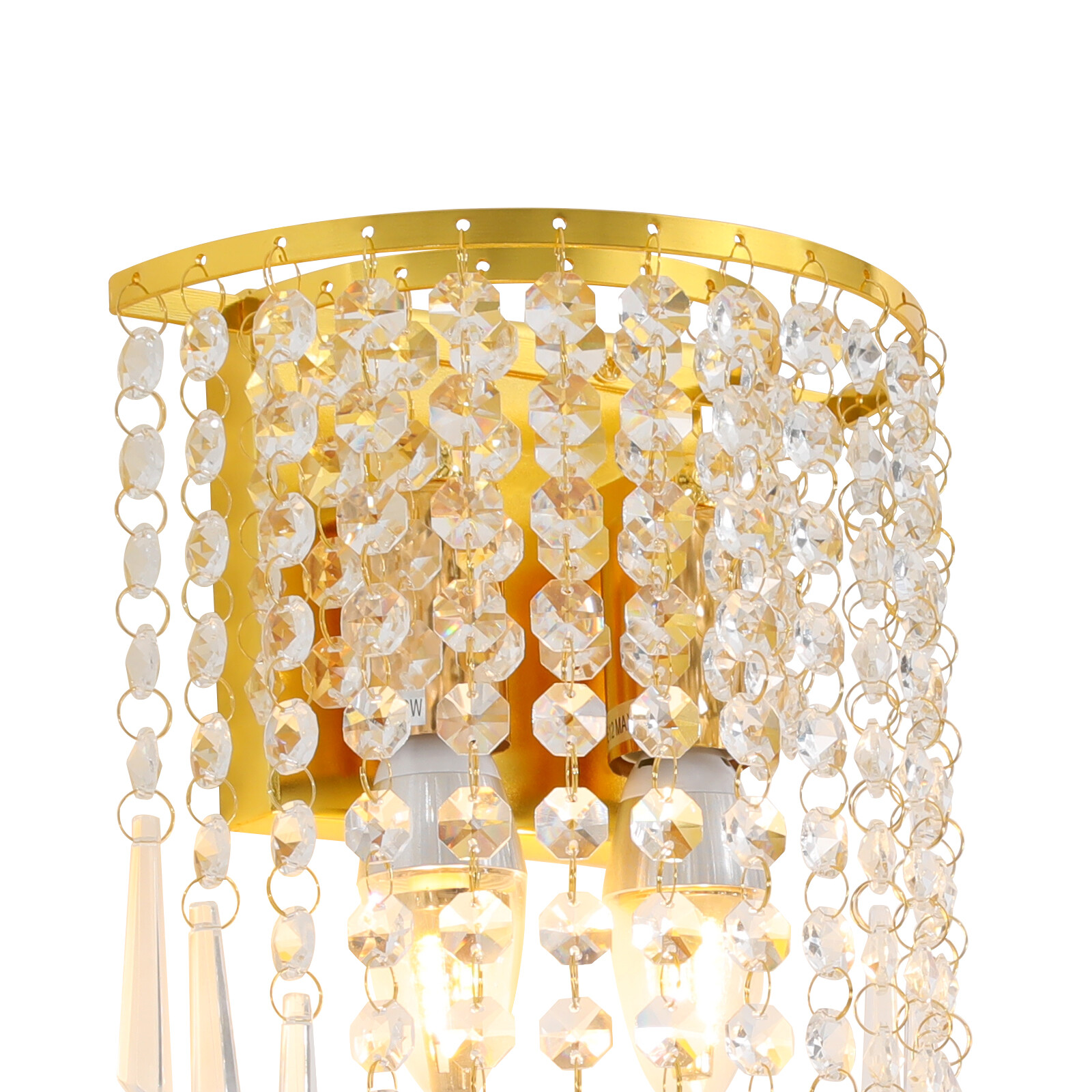 Crystal Wall Light Sconces Lighting Fixture Modern Semicircle Wall Mount Lamp