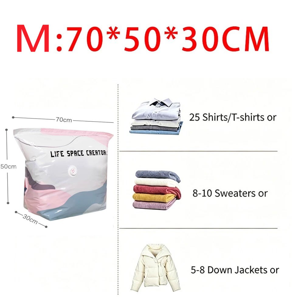 No Pump 3D Vacuum Storage Life Space Saver Better Life Space Bags 1/2/3/5Pcs