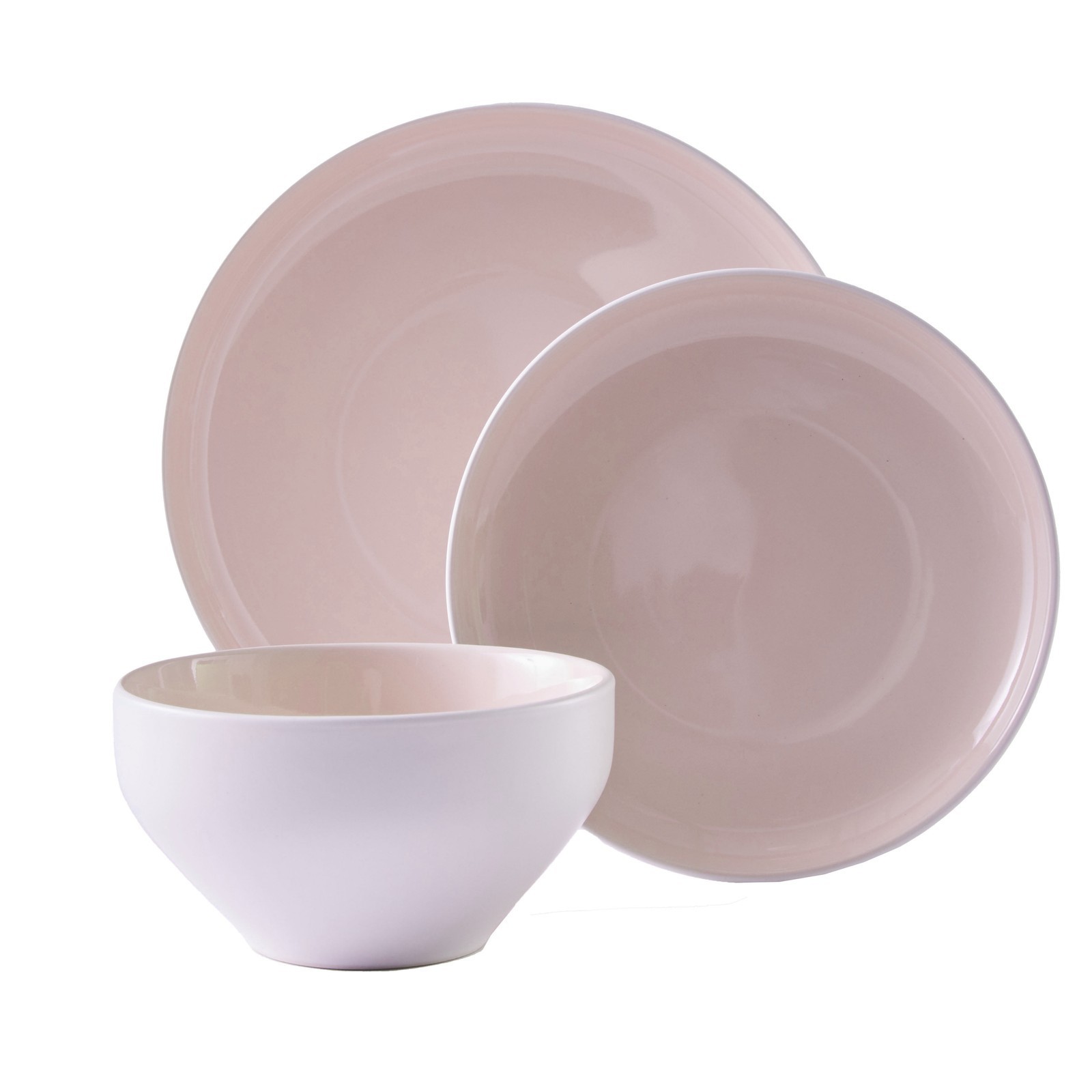 Blush Vivian Stoneware 12 Piece Set Microwave Safe Dishwasher Safe for 4 People