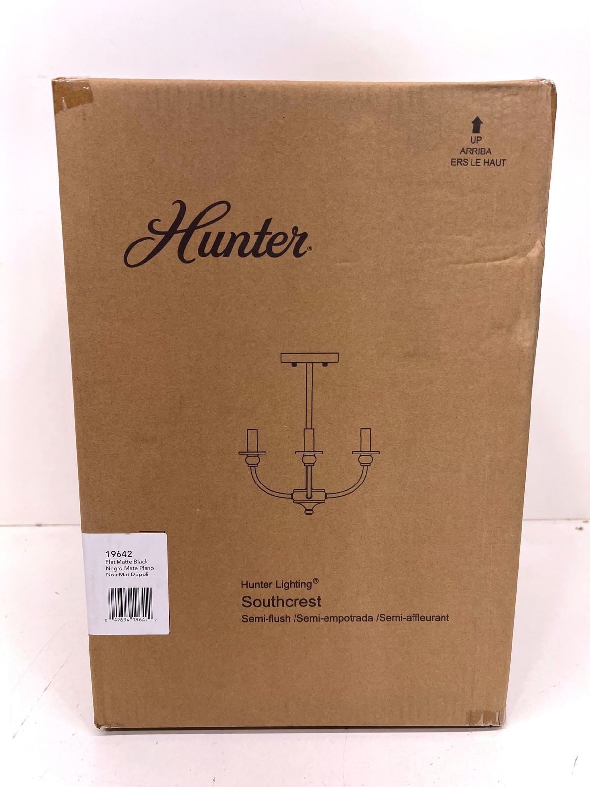 Hunter Southcrest 13 in. 4-Light Matte Black Semi-Flush Mount New