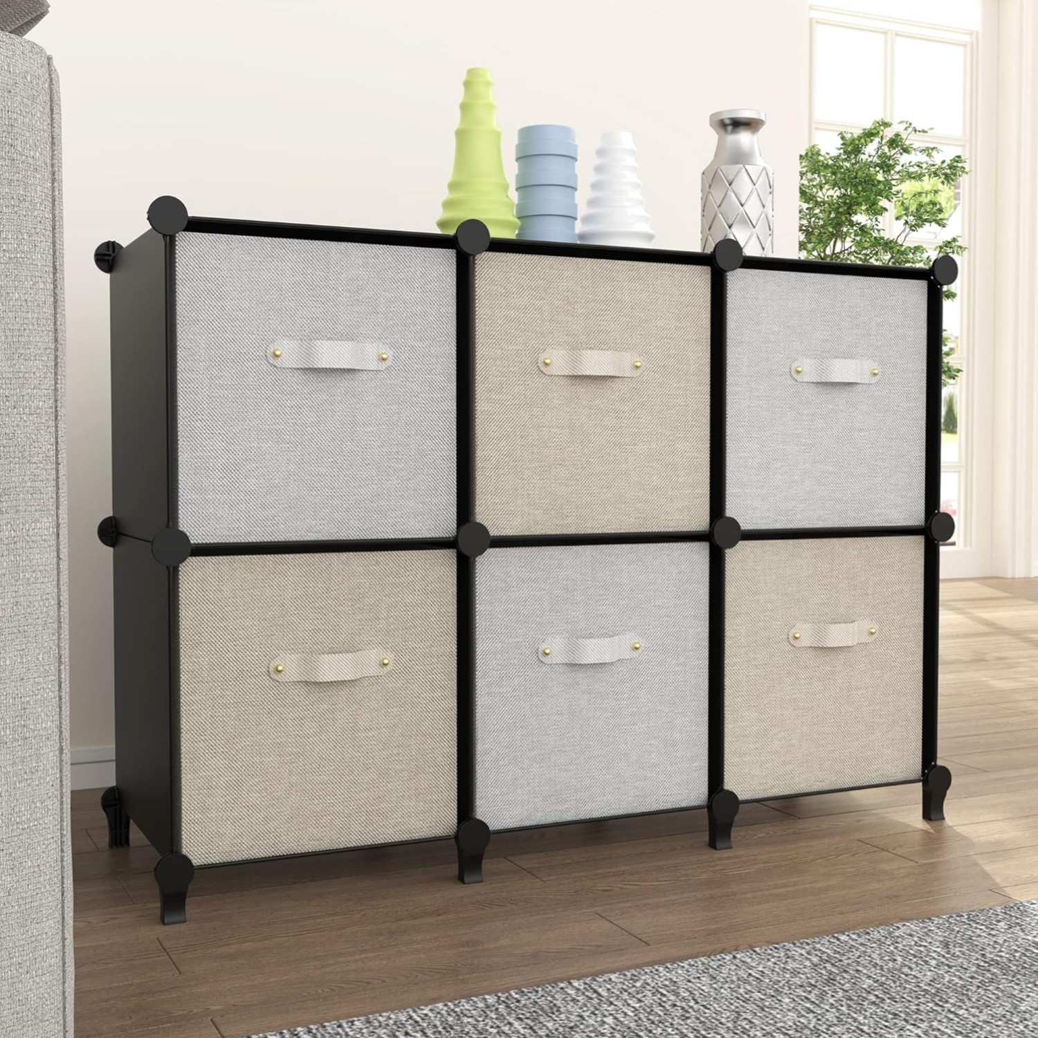 6-Cube Storage Organizer, Closet Organizer Storage Cabinet Shelf Bookcase Boo…